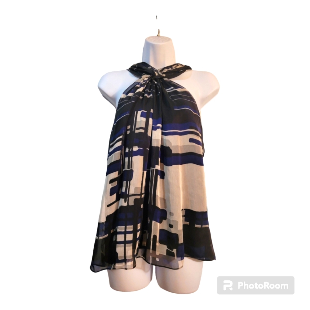 Criss cross silk top